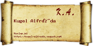 Kugel Alfréda névjegykártya